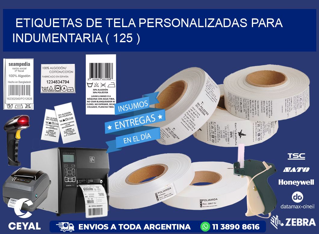 ETIQUETAS DE TELA PERSONALIZADAS PARA INDUMENTARIA ( 125 )