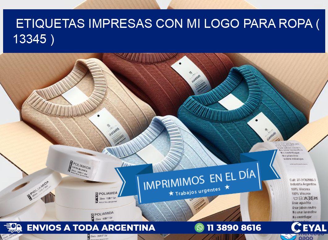 ETIQUETAS IMPRESAS CON MI LOGO PARA ROPA ( 13345 )