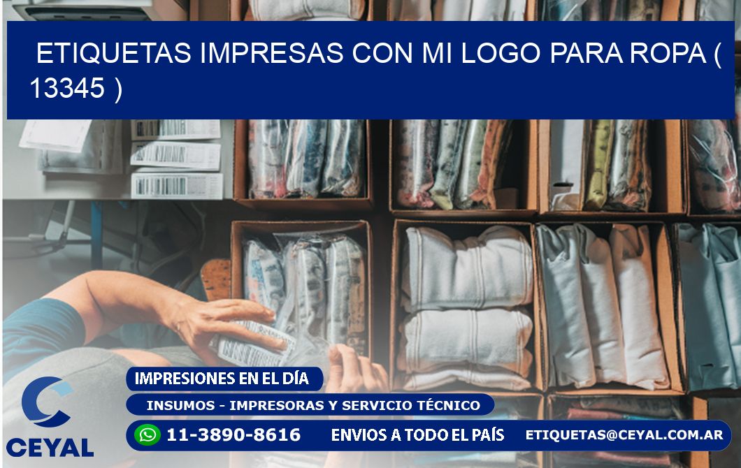 ETIQUETAS IMPRESAS CON MI LOGO PARA ROPA ( 13345 )