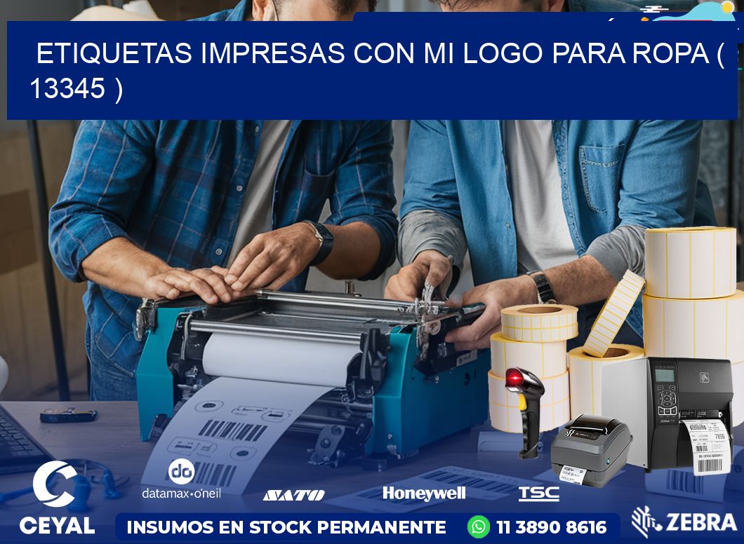 ETIQUETAS IMPRESAS CON MI LOGO PARA ROPA ( 13345 )