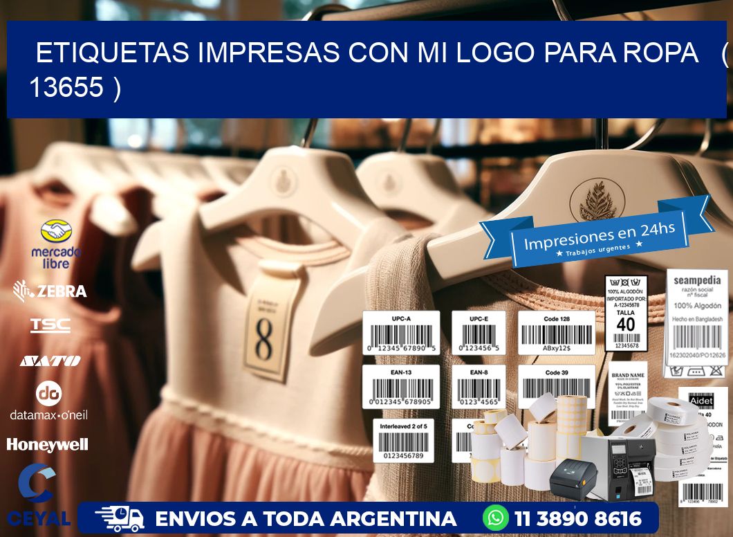 ETIQUETAS IMPRESAS CON MI LOGO PARA ROPA   ( 13655 )