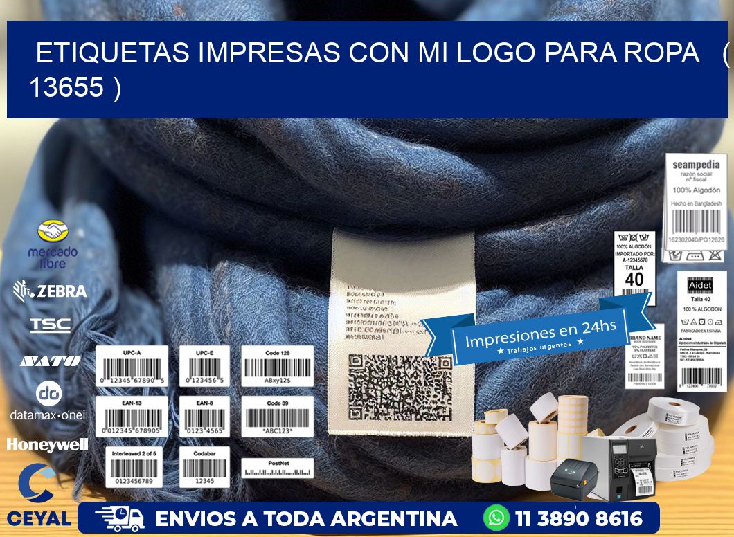 ETIQUETAS IMPRESAS CON MI LOGO PARA ROPA   ( 13655 )