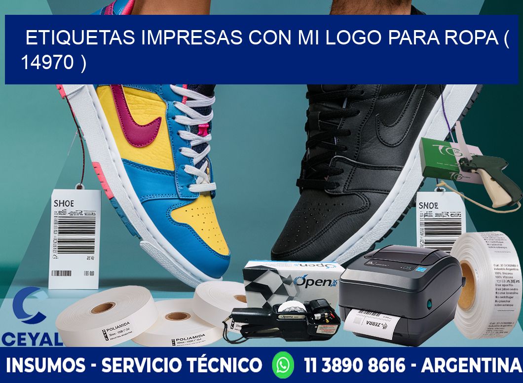 ETIQUETAS IMPRESAS CON MI LOGO PARA ROPA ( 14970 )