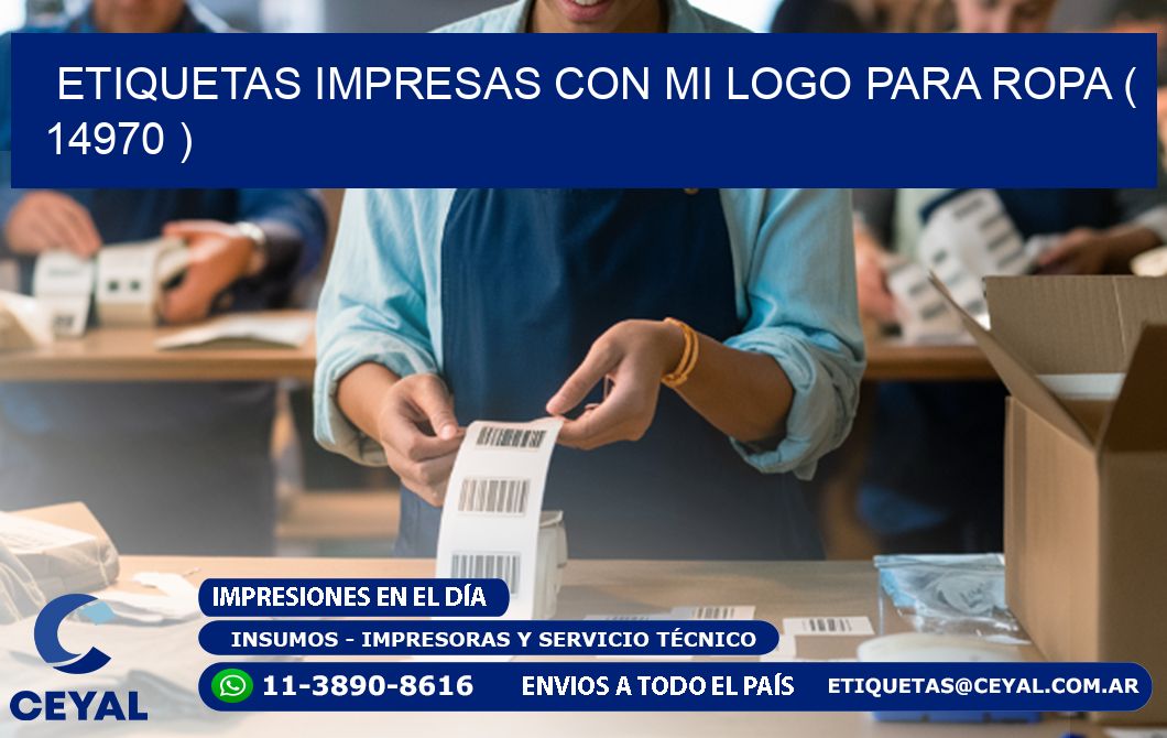 ETIQUETAS IMPRESAS CON MI LOGO PARA ROPA ( 14970 )