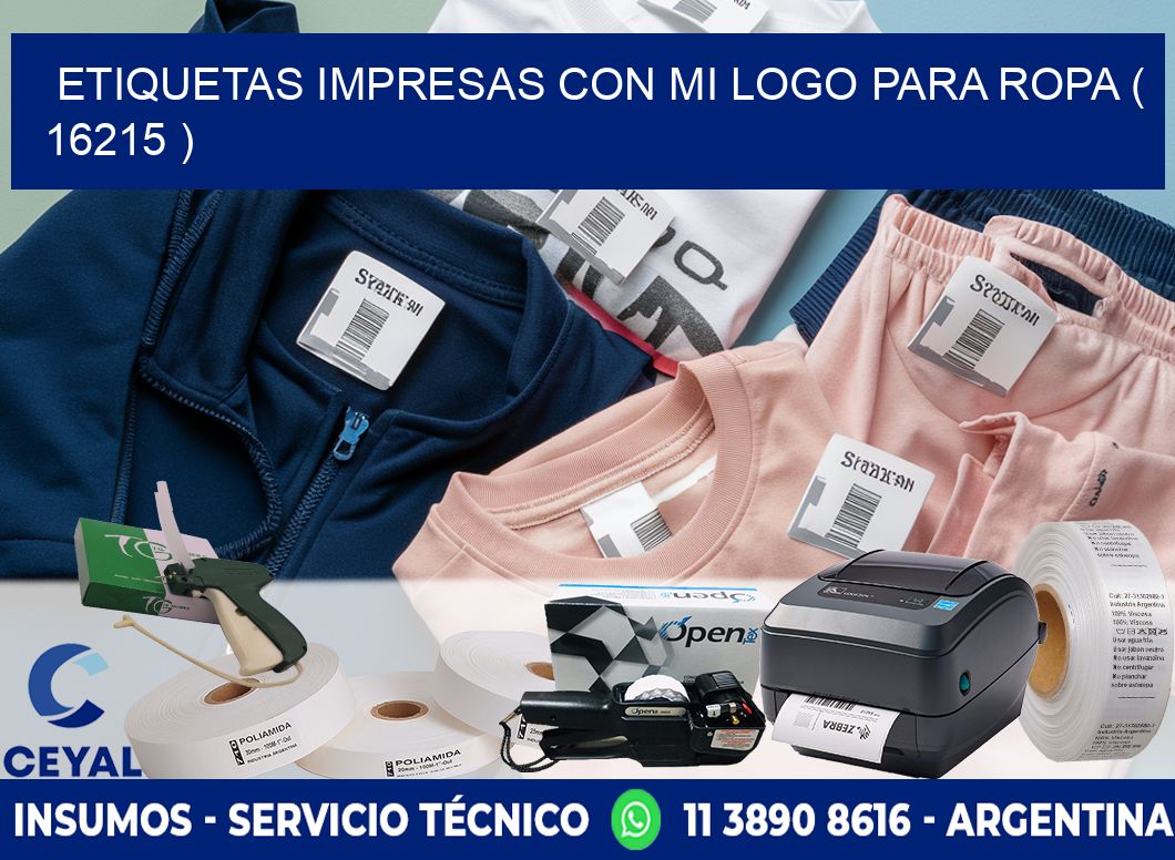 ETIQUETAS IMPRESAS CON MI LOGO PARA ROPA ( 16215 )