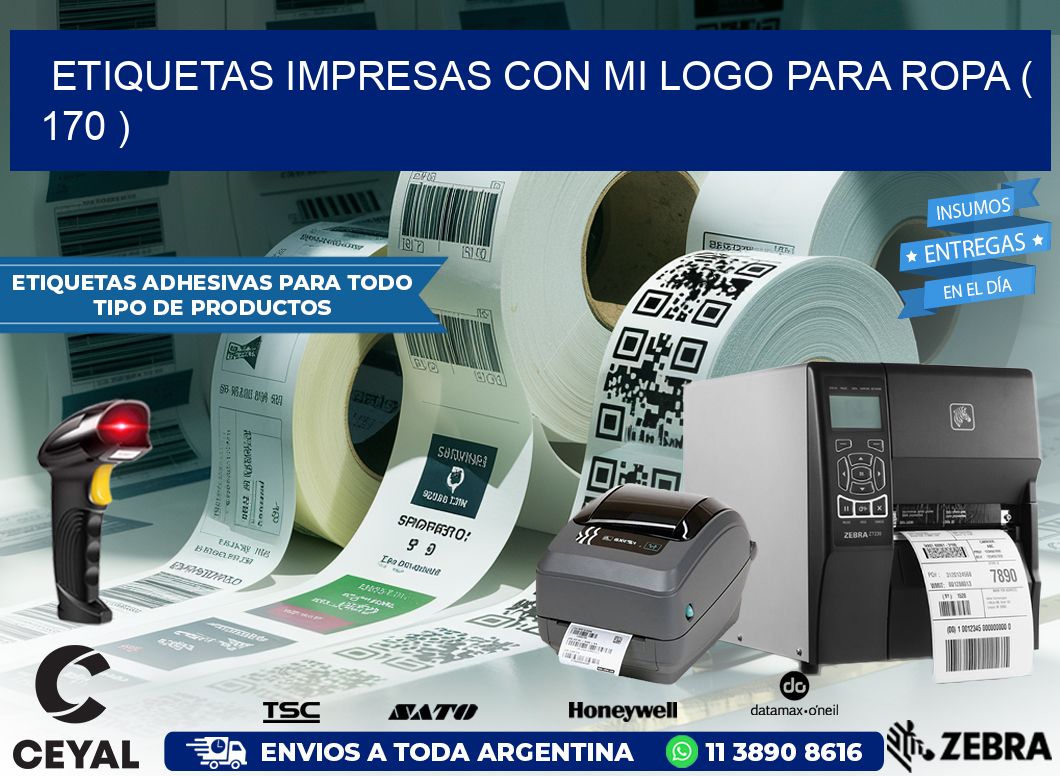 ETIQUETAS IMPRESAS CON MI LOGO PARA ROPA ( 170 )