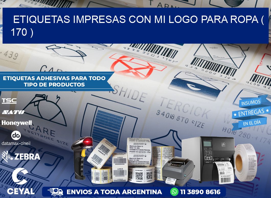 ETIQUETAS IMPRESAS CON MI LOGO PARA ROPA ( 170 )