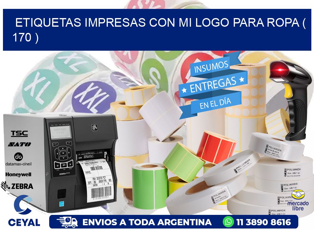 ETIQUETAS IMPRESAS CON MI LOGO PARA ROPA ( 170 )
