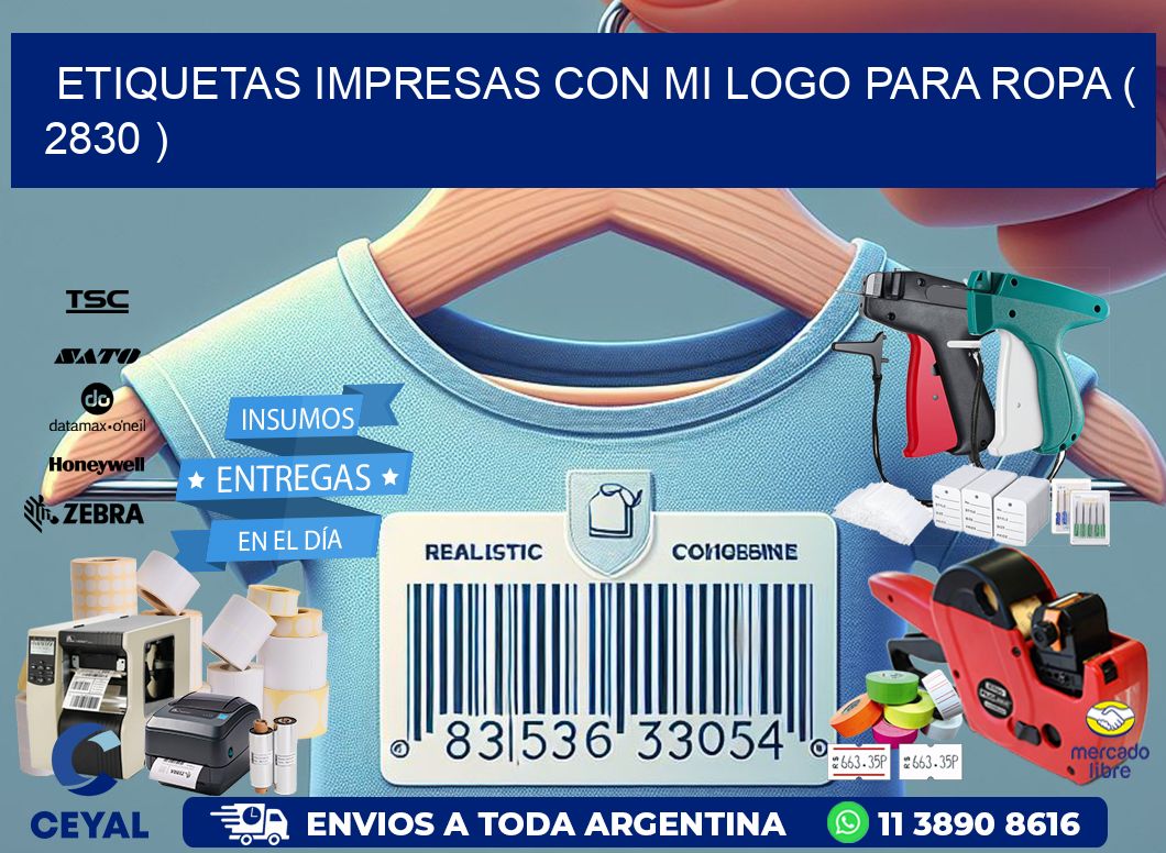 ETIQUETAS IMPRESAS CON MI LOGO PARA ROPA ( 2830 )