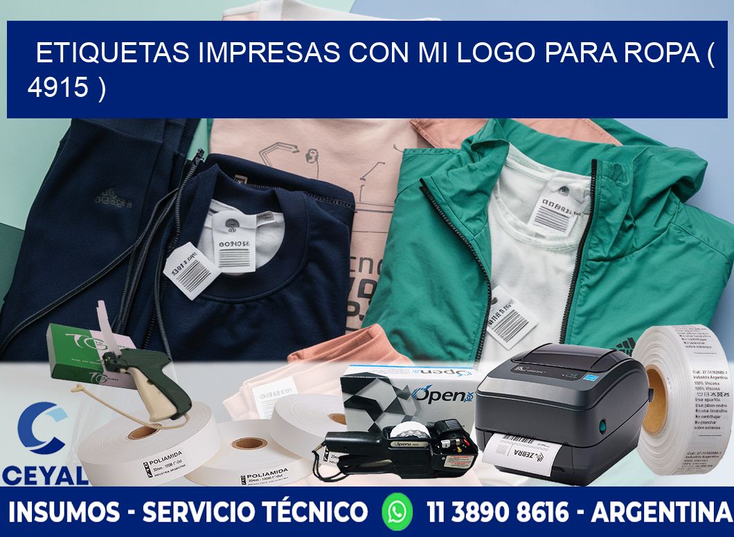 ETIQUETAS IMPRESAS CON MI LOGO PARA ROPA ( 4915 )