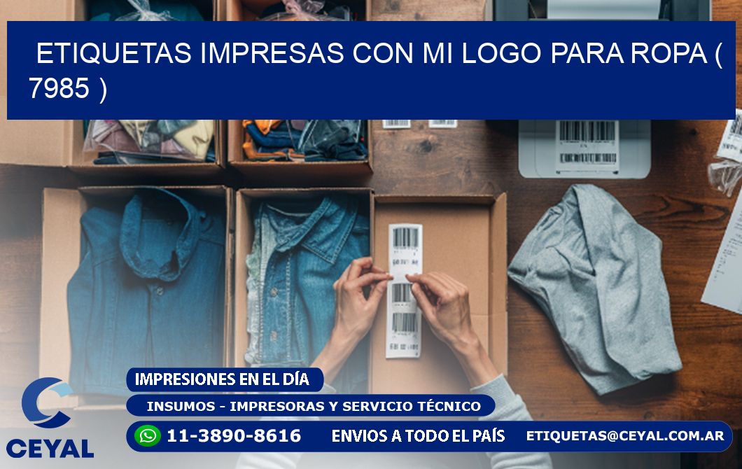 ETIQUETAS IMPRESAS CON MI LOGO PARA ROPA ( 7985 )
