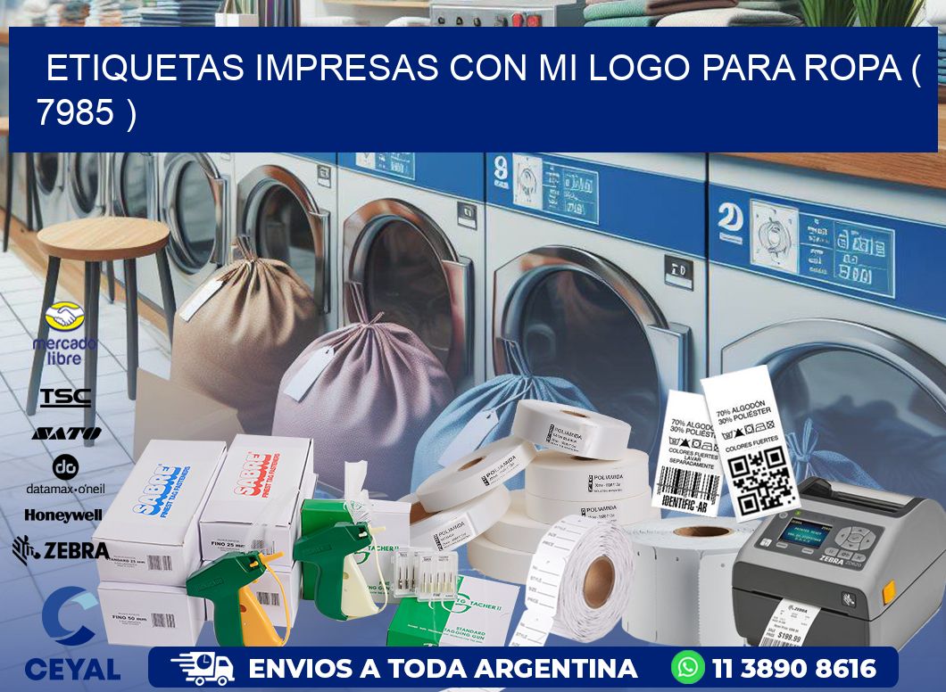 ETIQUETAS IMPRESAS CON MI LOGO PARA ROPA ( 7985 )