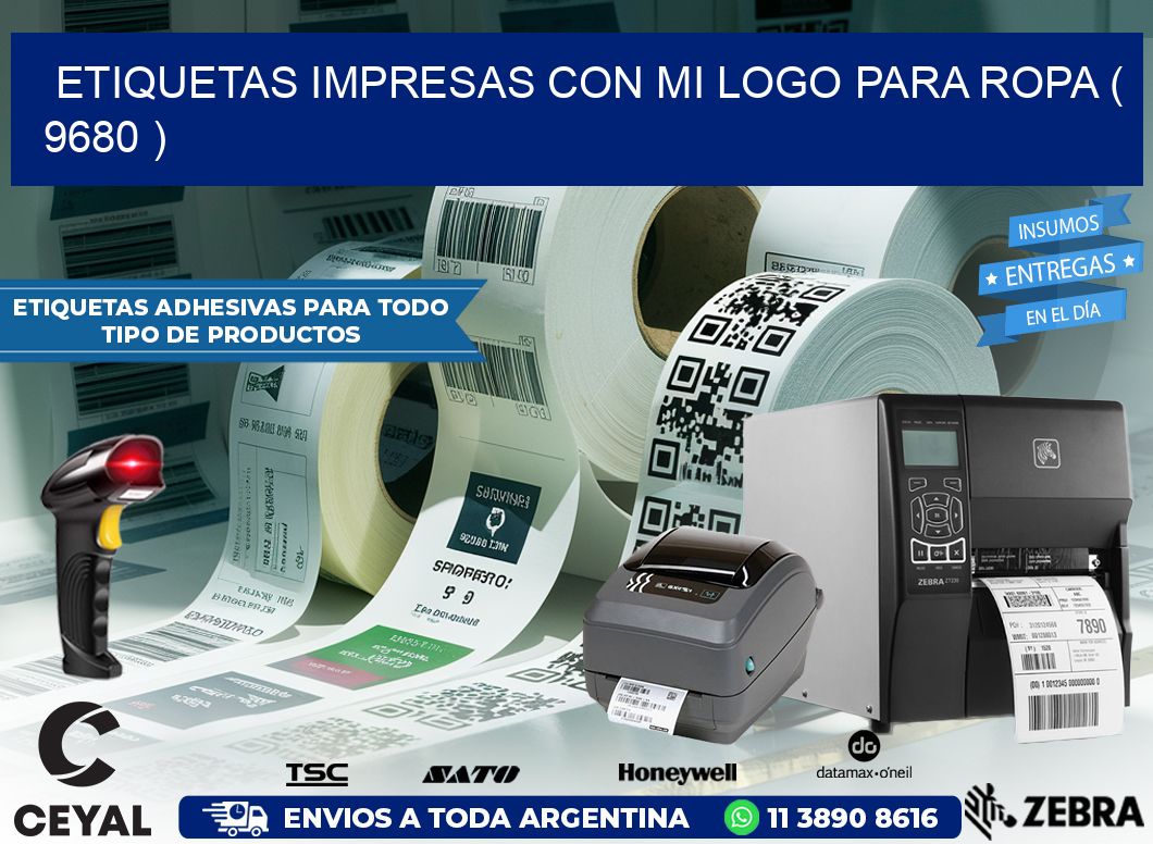 ETIQUETAS IMPRESAS CON MI LOGO PARA ROPA ( 9680 )