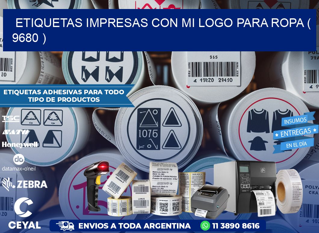 ETIQUETAS IMPRESAS CON MI LOGO PARA ROPA ( 9680 )