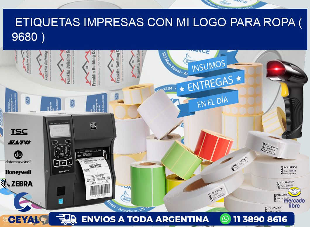 ETIQUETAS IMPRESAS CON MI LOGO PARA ROPA ( 9680 )