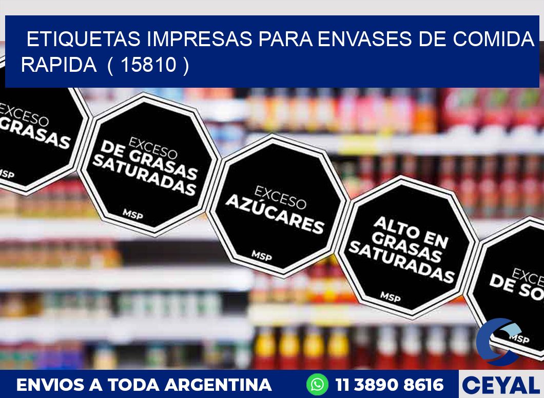 ETIQUETAS IMPRESAS PARA ENVASES DE COMIDA RAPIDA ( 15810 )