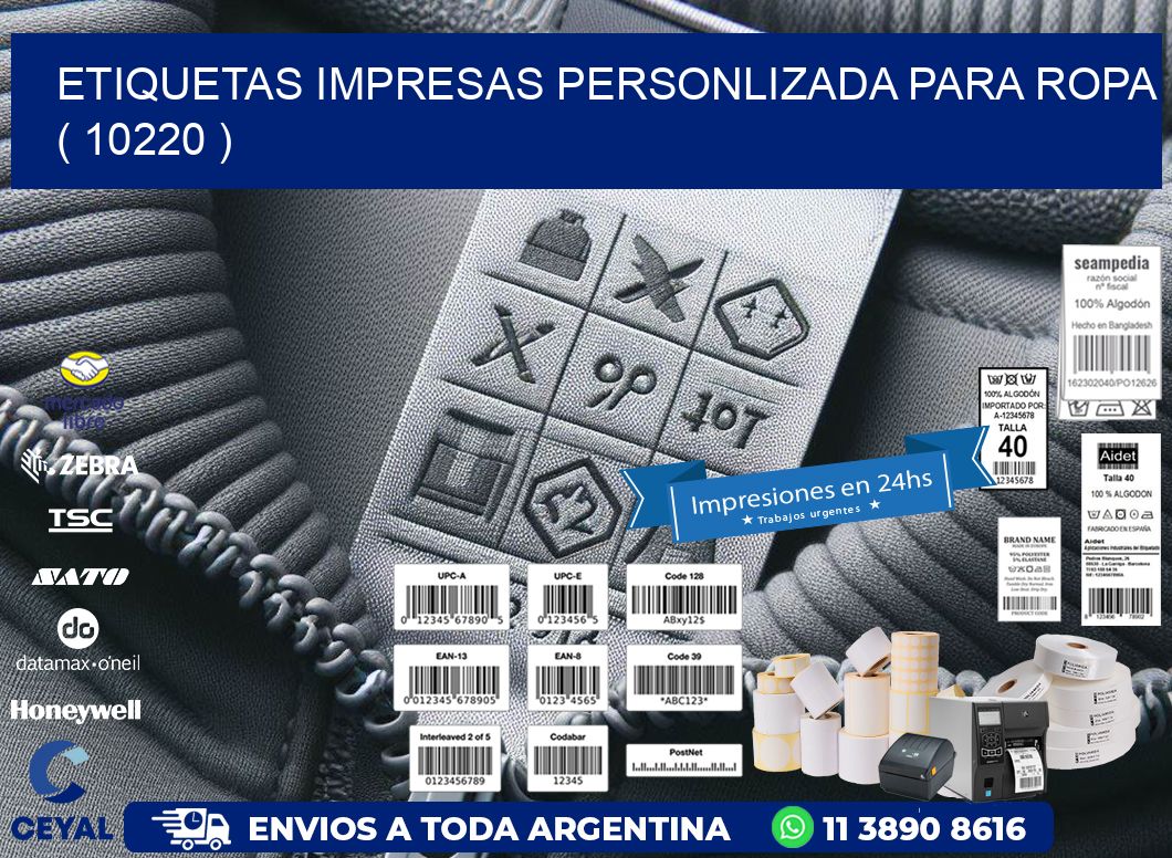 ETIQUETAS IMPRESAS PERSONLIZADA PARA ROPA   ( 10220 )