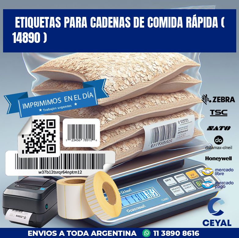 ETIQUETAS PARA CADENAS DE COMIDA RÁPIDA ( 14890 )