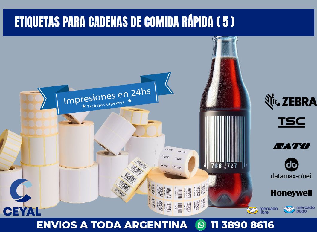 ETIQUETAS PARA CADENAS DE COMIDA RÁPIDA ( 5 )