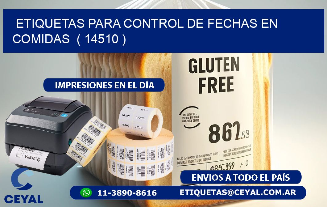 ETIQUETAS PARA CONTROL DE FECHAS EN COMIDAS ( 14510 )