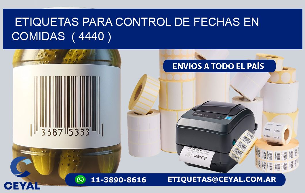ETIQUETAS PARA CONTROL DE FECHAS EN COMIDAS  ( 4440 )