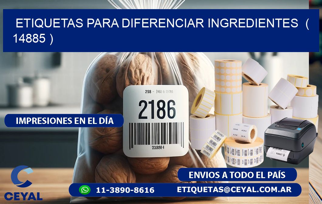ETIQUETAS PARA DIFERENCIAR INGREDIENTES  ( 14885 )