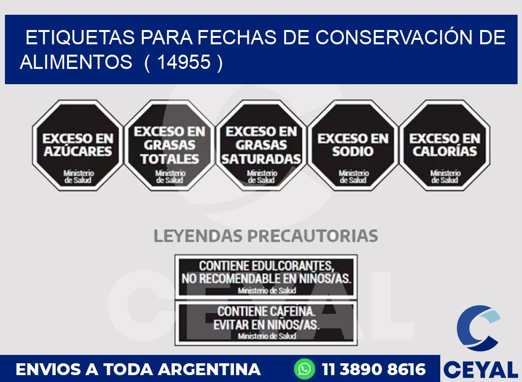 ETIQUETAS PARA FECHAS DE CONSERVACIÓN DE ALIMENTOS  ( 14955 )