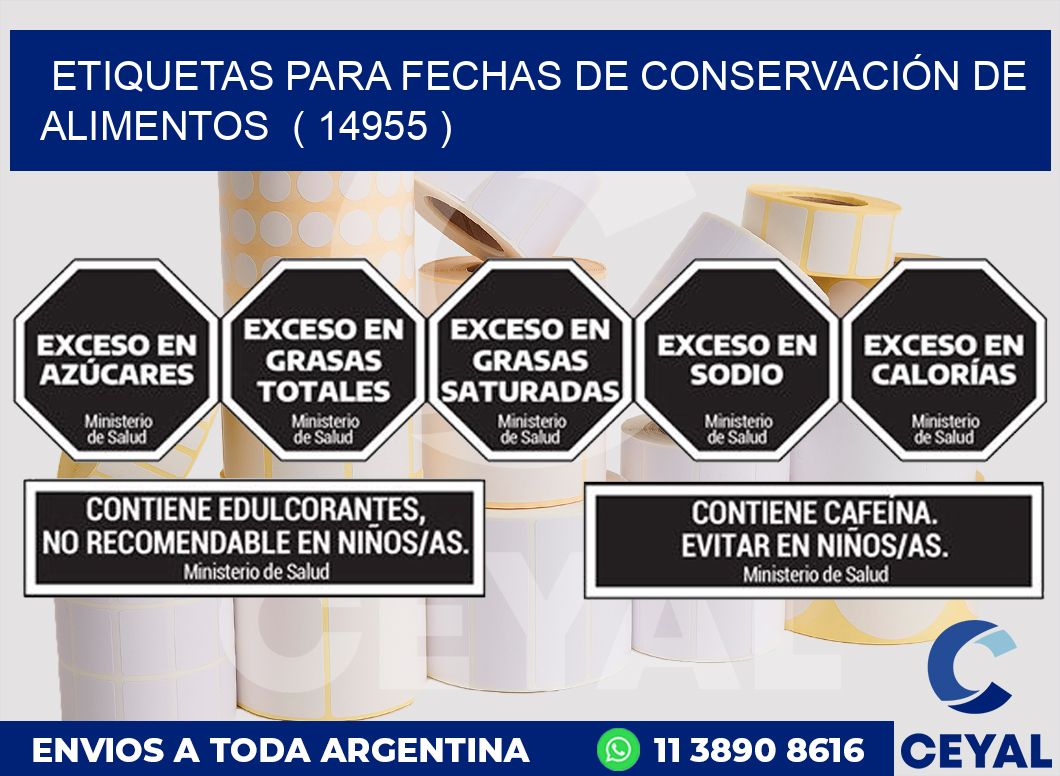 ETIQUETAS PARA FECHAS DE CONSERVACIÓN DE ALIMENTOS ( 14955 )
