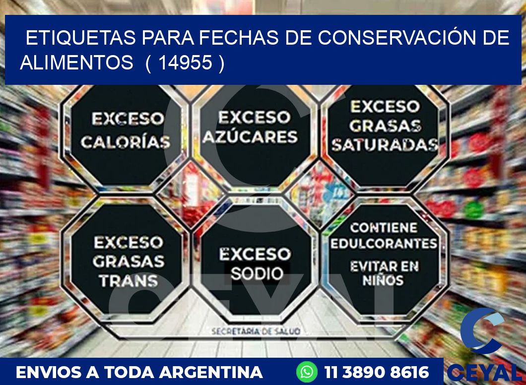 ETIQUETAS PARA FECHAS DE CONSERVACIÓN DE ALIMENTOS ( 14955 )