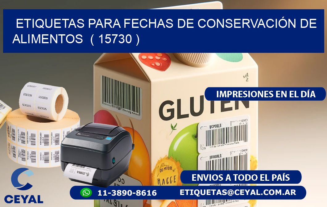 ETIQUETAS PARA FECHAS DE CONSERVACIÓN DE ALIMENTOS  ( 15730 )