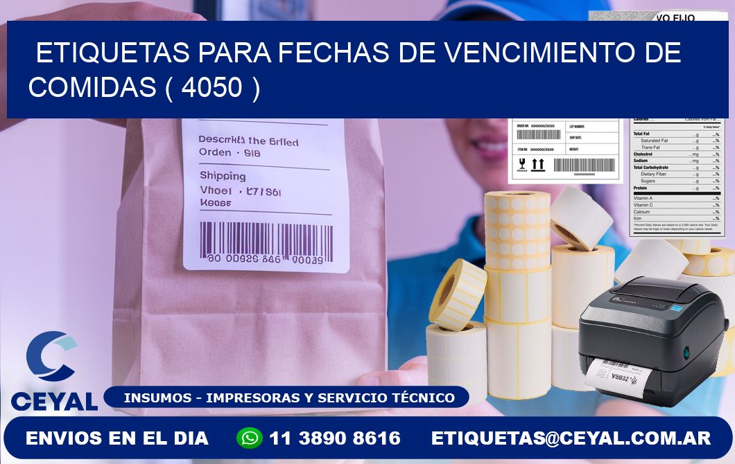 ETIQUETAS PARA FECHAS DE VENCIMIENTO DE COMIDAS ( 4050 )