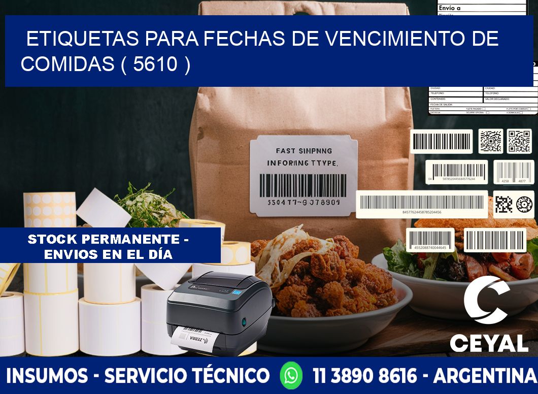 ETIQUETAS PARA FECHAS DE VENCIMIENTO DE COMIDAS ( 5610 )
