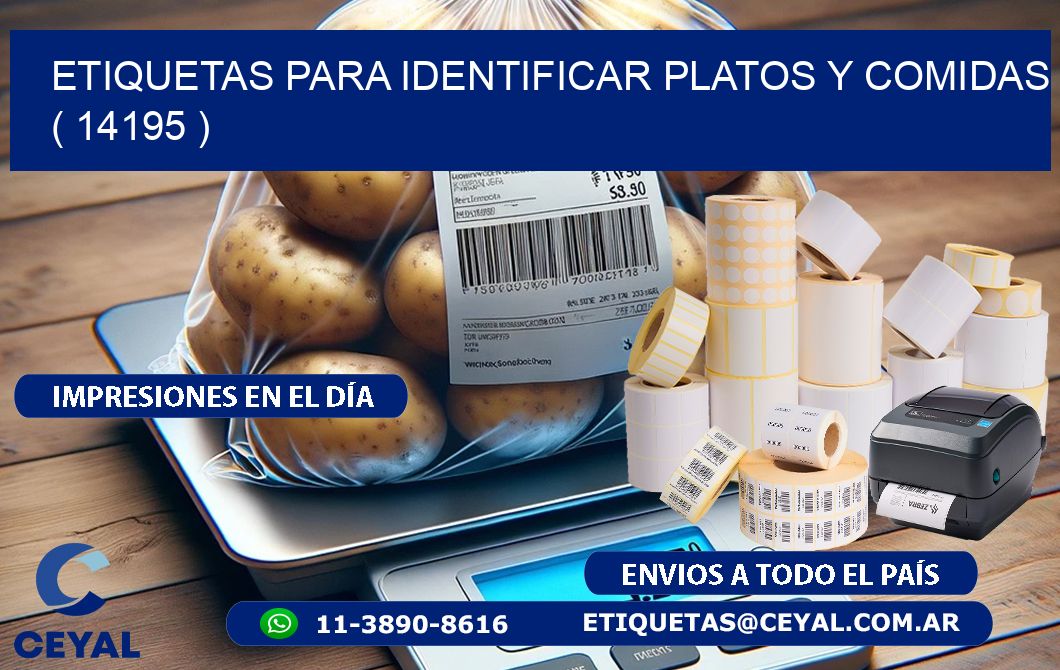 ETIQUETAS PARA IDENTIFICAR PLATOS Y COMIDAS ( 14195 )