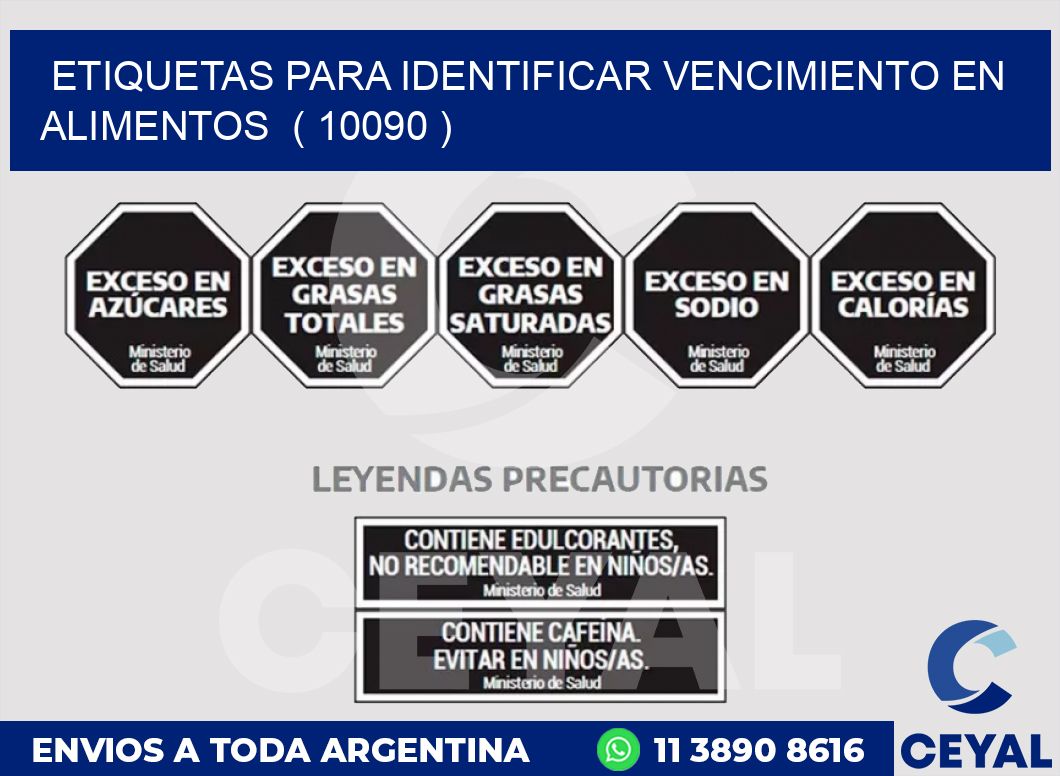 ETIQUETAS PARA IDENTIFICAR VENCIMIENTO EN ALIMENTOS  ( 10090 )