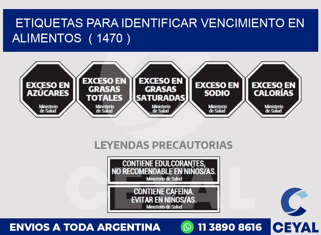 ETIQUETAS PARA IDENTIFICAR VENCIMIENTO EN ALIMENTOS  ( 1470 )