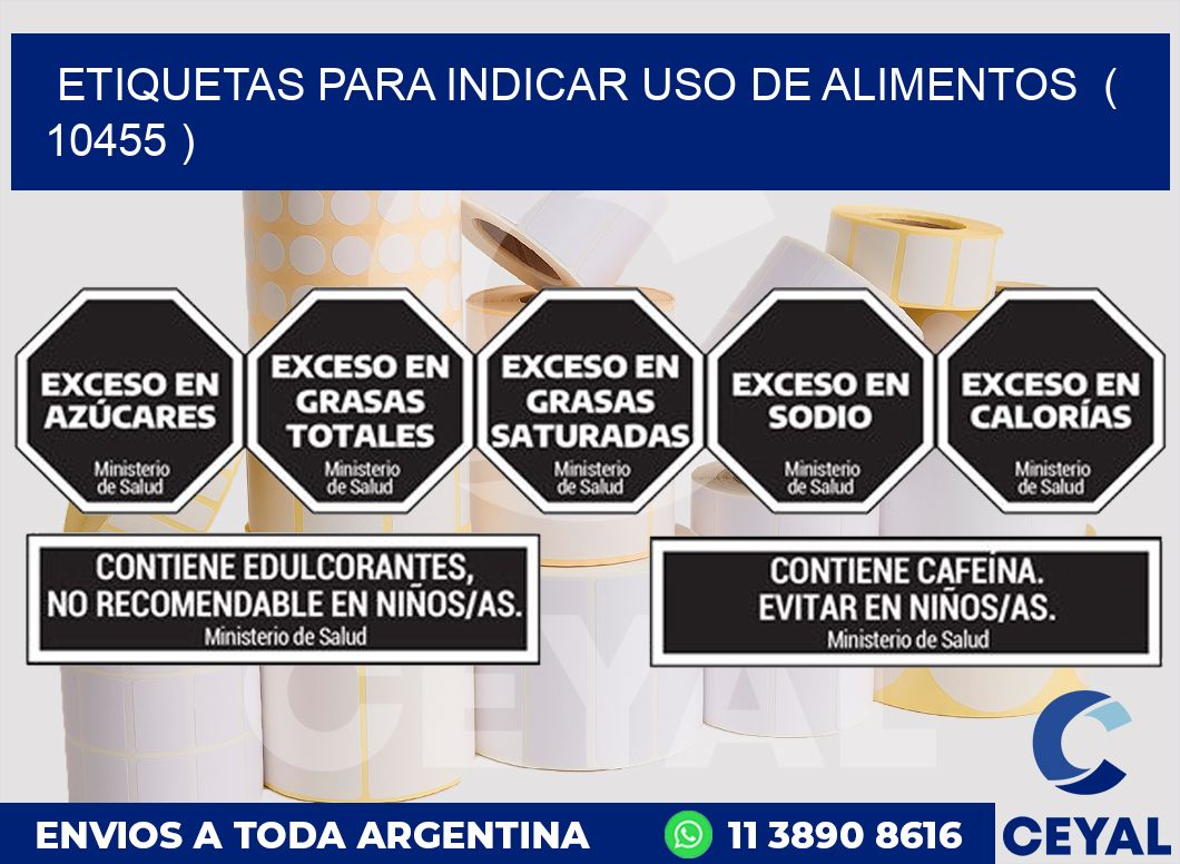 ETIQUETAS PARA INDICAR USO DE ALIMENTOS  ( 10455 )