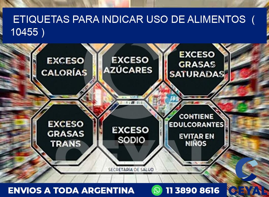 ETIQUETAS PARA INDICAR USO DE ALIMENTOS  ( 10455 )