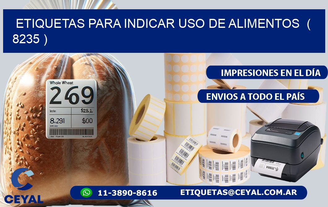 ETIQUETAS PARA INDICAR USO DE ALIMENTOS  ( 8235 )
