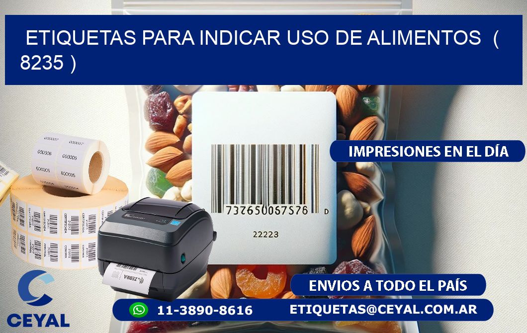 ETIQUETAS PARA INDICAR USO DE ALIMENTOS  ( 8235 )