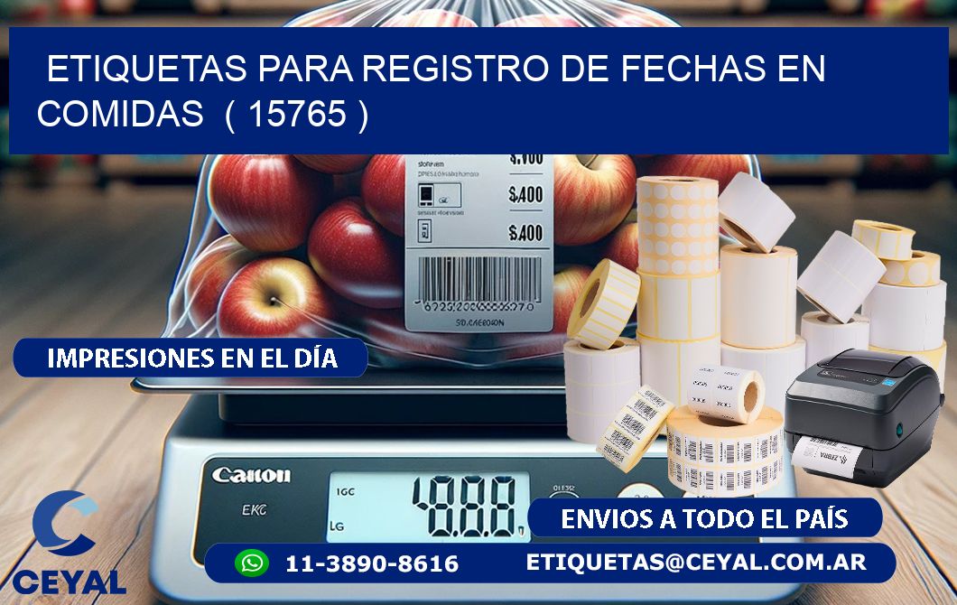 ETIQUETAS PARA REGISTRO DE FECHAS EN COMIDAS  ( 15765 )
