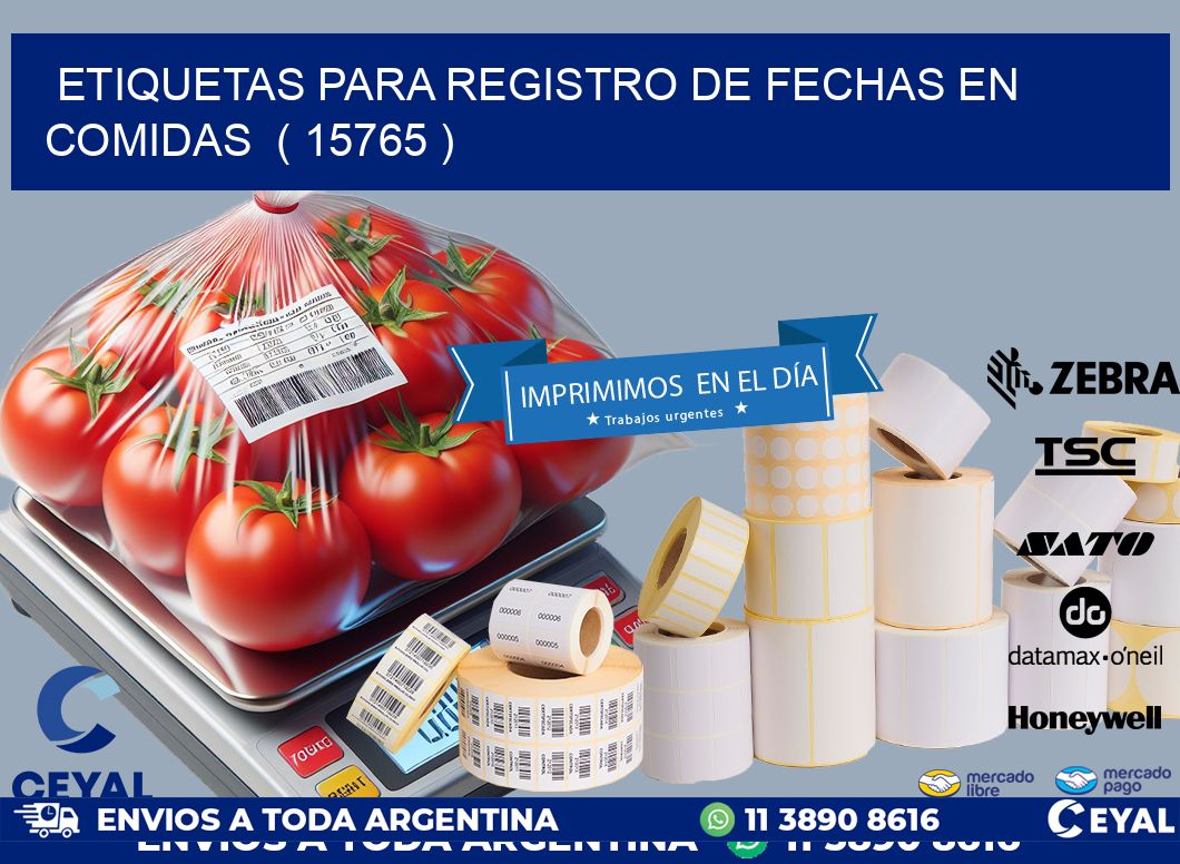 ETIQUETAS PARA REGISTRO DE FECHAS EN COMIDAS  ( 15765 )