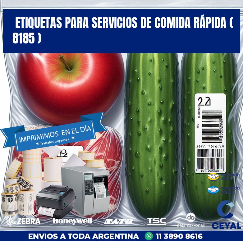 ETIQUETAS PARA SERVICIOS DE COMIDA RÁPIDA ( 8185 )