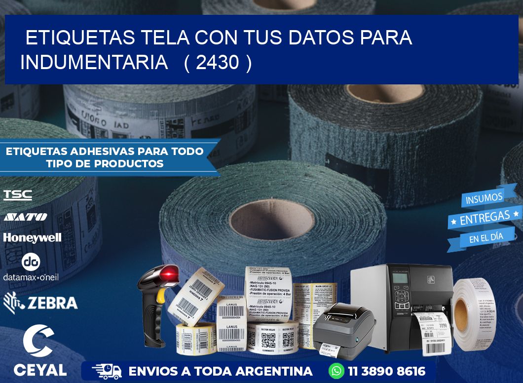ETIQUETAS TELA CON TUS DATOS PARA INDUMENTARIA   ( 2430 )