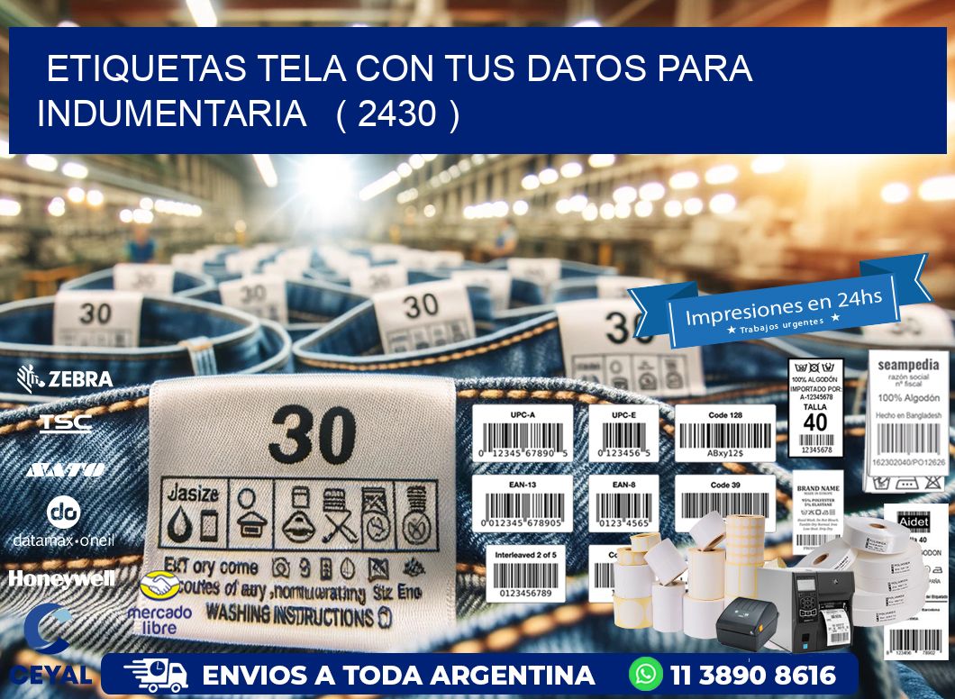 ETIQUETAS TELA CON TUS DATOS PARA INDUMENTARIA   ( 2430 )