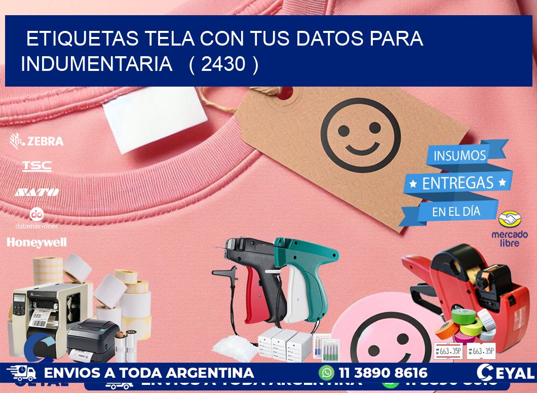 ETIQUETAS TELA CON TUS DATOS PARA INDUMENTARIA   ( 2430 )