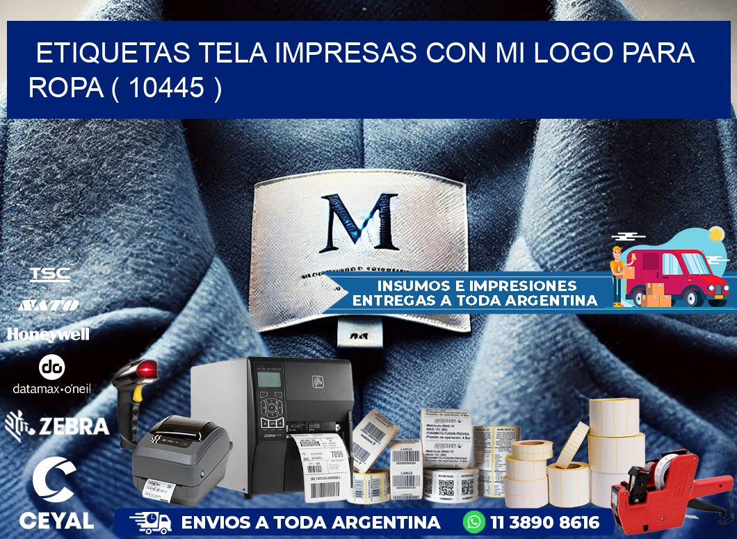 ETIQUETAS TELA IMPRESAS CON MI LOGO PARA ROPA ( 10445 )
