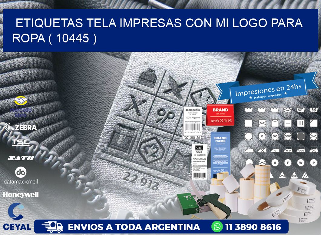 ETIQUETAS TELA IMPRESAS CON MI LOGO PARA ROPA ( 10445 )