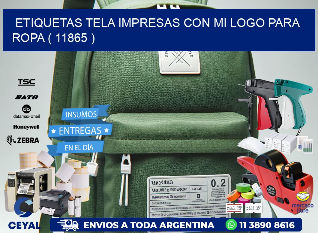 ETIQUETAS TELA IMPRESAS CON MI LOGO PARA ROPA ( 11865 )
