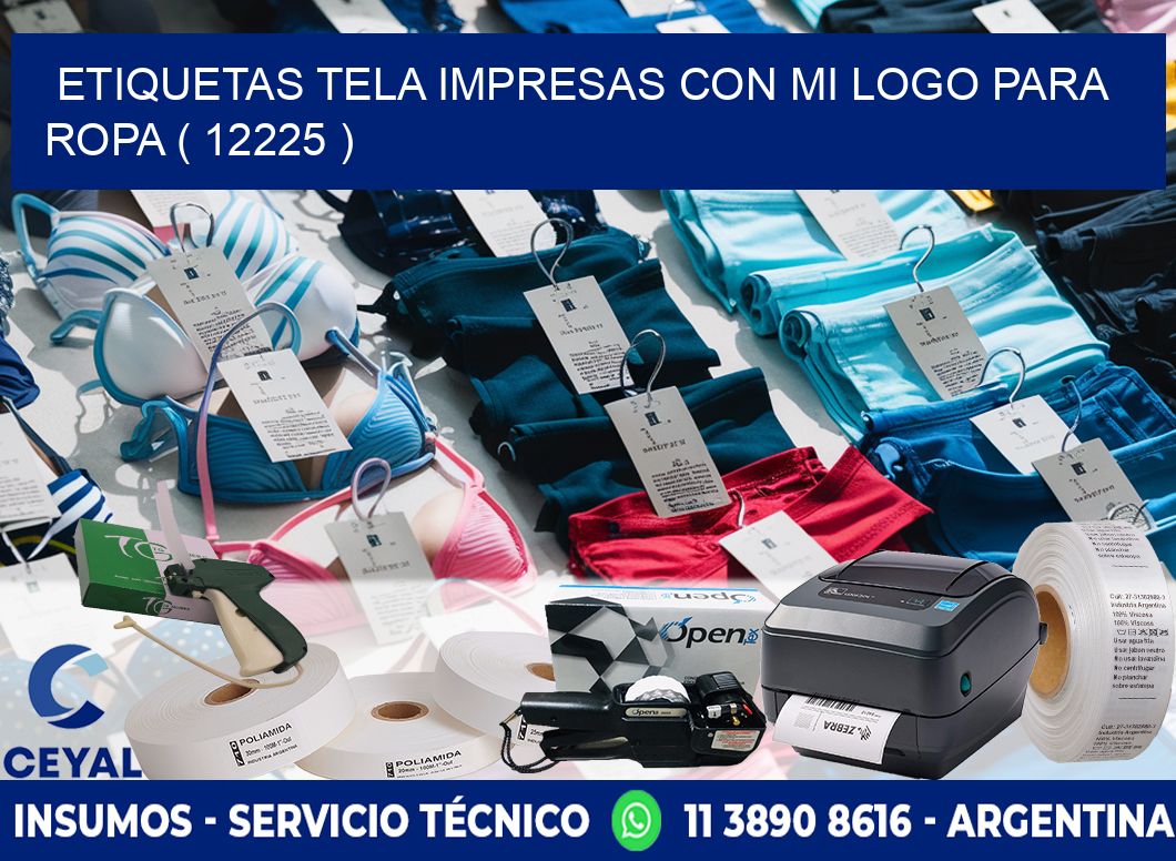 ETIQUETAS TELA IMPRESAS CON MI LOGO PARA ROPA ( 12225 )