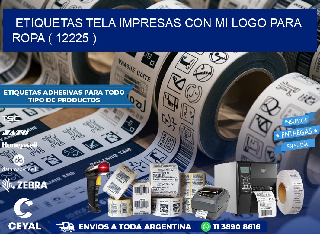 ETIQUETAS TELA IMPRESAS CON MI LOGO PARA ROPA ( 12225 )